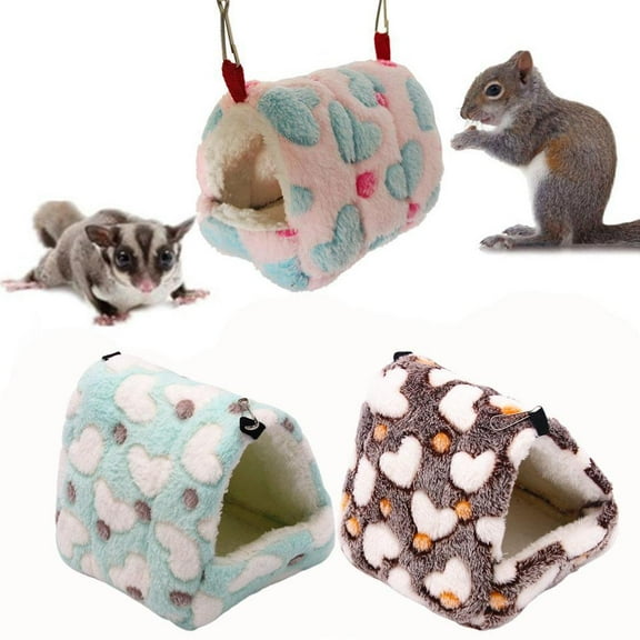 Hamster Squirrel Warm House Guinea Pig Cotton Nest Plush Sugar Small Animal Bed Sleeping Bag Soft Small Pet Animal Habitat Hammock