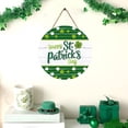 thumbnail image 5 of XIBUFE Happy St Patricks Day Sign Front Door Decor,Green Shamrock Clover Horseshoe Farmhouse Wood Door Hanger,Spring Rustic Wooden Wreath Pediment Plaque Outdoor Indoor Wall Hanging Decor, 5 of 7