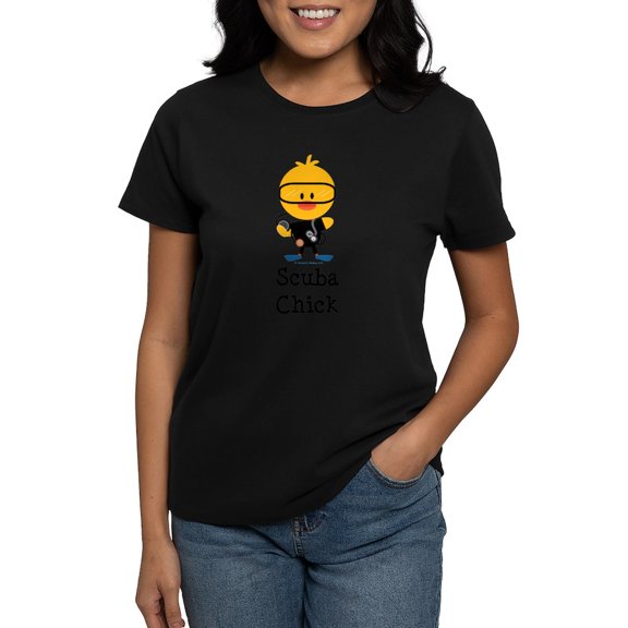 CafePress - Scuba Chick T Shirt - Women's Traditional Fit Dark T-Shirt