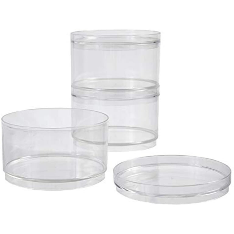 Stratalife Stackable Clear Plastic Hair Accessory Containers Jewelry Storage Organizer with Lids (Set of 4)