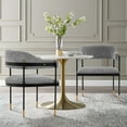 thumbnail image 2 of Manhattan Comfort Lia Dining Armchair with Metal Frame in Gray - Set of 2, 2 of 11