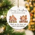 thumbnail image 2 of 2pcs Circular Ceramic Gift Pendant Craft Hanging Decoration Family Keepsake Round White Porcelain(Christma), 2 of 5