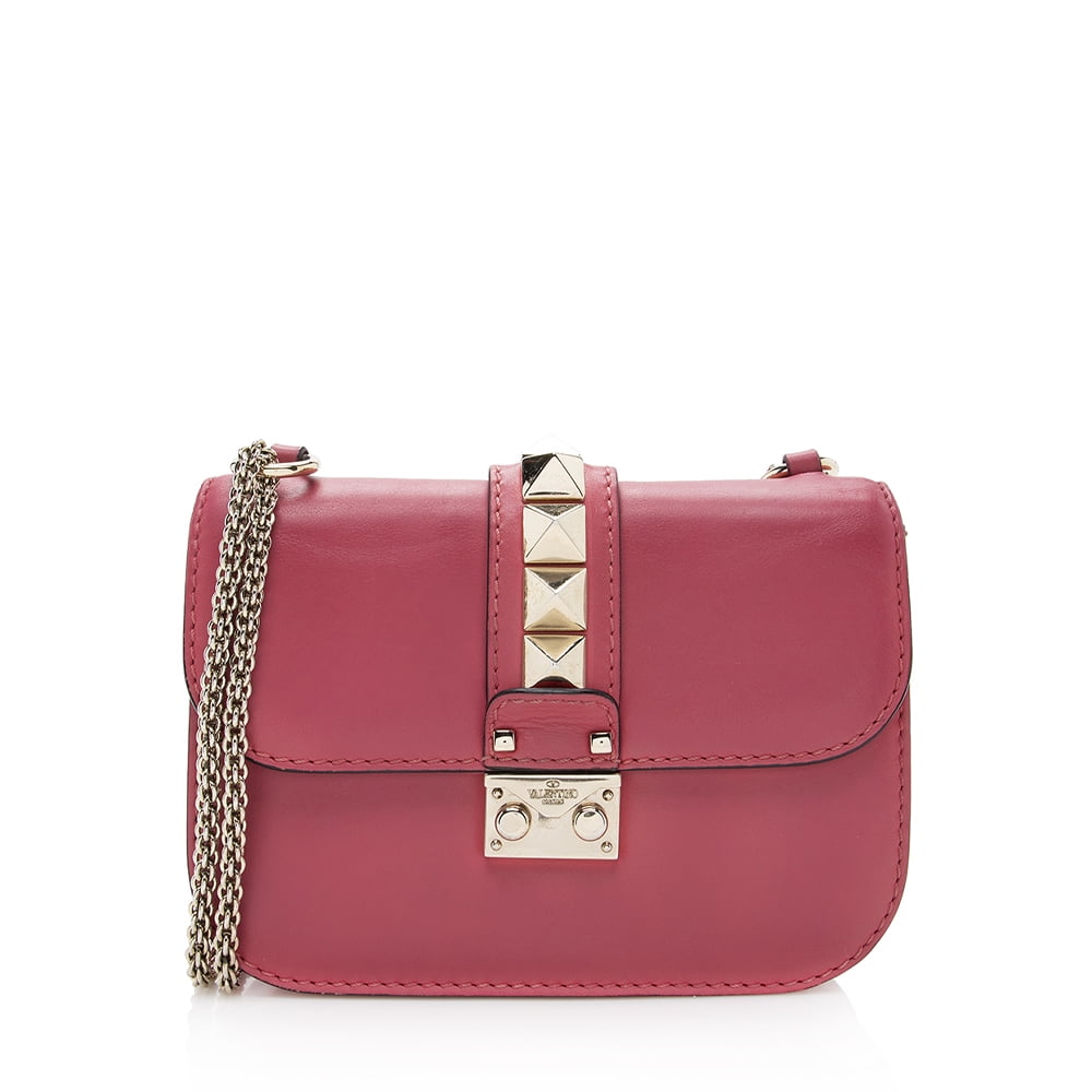 Pre-Owned Valentino Calfskin Glam Lock Small Shoulder Bag