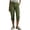 #01 Army Green 【Daily Essentials: Mix & Match All Colors】, variant on Women's Solid Color Pentagonal Pants with Elastic Waist and Belt Pockets Casual Work Office Trousers Slacks Bottoms Stretchy Flowy Business Wear Travel Essentials | Aestivo,Army Green L