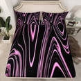 thumbnail image 2 of Manfei Pink Wave Stripes Twin Sheet Sets,Geometric Geometric Lines Twin Fitted Sheet,Minimalist Aesthetic Flat Sheet,Breathable Room Decor,3-Piece, 2 of 7