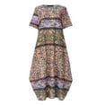 thumbnail image 2 of Gvmfive Women Summer Vintage Short Sleeve Floral Long Dress, 2 of 3