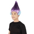 thumbnail image 3 of HPO Adult Unisex Pointy Fairy Purple Color Troll Wig with Blue Ears, Perfect for Festivals and Halloween, 3 of 9