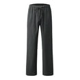 thumbnail image 2 of XDZJLR Men's Casual Pants Male Solid Full Length Loose Button Pocket Drawstring Fashion 更多 Trousers, 2 of 4