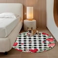 thumbnail image 2 of Valentine's Day Love Heart Round Area Rug 7Ft Washable Circle Rugs for Dorm Laundry Room, Eucalyptus Black Plaid Love Heart Non-Slip Carpet Floor Mats Indoor Outdoor Carpet Runner Home Decor, 2 of 8