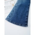thumbnail image 6 of Lejafay Kids Girls Flared Jeans Jeggings Casual Denim Bell Bottom Pants Denim Trousers Cowboy Bottoms Streetwear Blue 15-16, 6 of 7