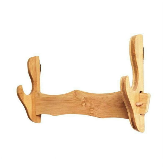 kurtrusly Sword Holder Stand Wall Mount 1 Tier Wooden Frame Mount Wooden Display Rack Musical Instrument