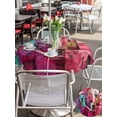 thumbnail image 5 of Outdoor Tablecloth with Umbrella Hole for Patio/Picnic/Party/Camping, Abstract Red Waterproof Table Cloth Round Cover Washable, Painting Buildings Geometric Color Block (Dia 54"), 5 of 8