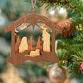 thumbnail image 7 of Vrorvz Wooden Nativity Hanging Ornament Christmas Decorations Christmas Ornaments Close Nature Wood Craft Crackproof Polished Indoor Centerpiece Mantel 3.9In Brown, 7 of 7