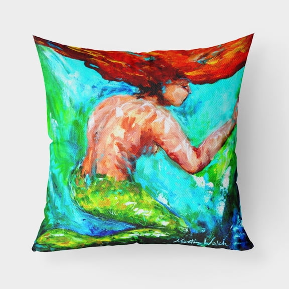Carolines Treasures MW1200PW1818 Mermaids Heaven Canvas Fabric Decorative Pillow  18H x18W multicolor