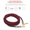 thumbnail image 3 of DEBGFS 3 Meters/ 10 Feet Musical Instrument Audio Guitar Cable Cord 1/4 Inch Straight to Right-angle Gold-plated TS Plugs PVC Braided Fabric Jacket for Electric Guitar Bass Mixer Amplif, 3 of 5