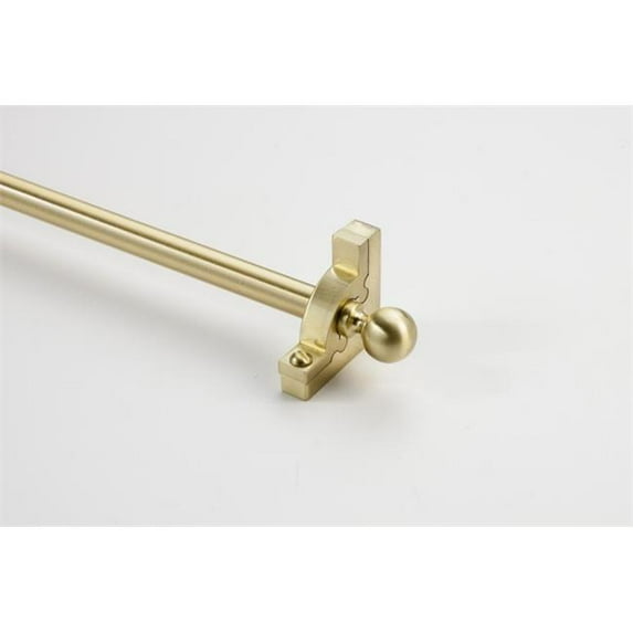 Zoroufy 01862-03824 48 in. Sovereign Tubular Stair Rod Set with Smooth Brackets Ball Finials in Brushed Brass