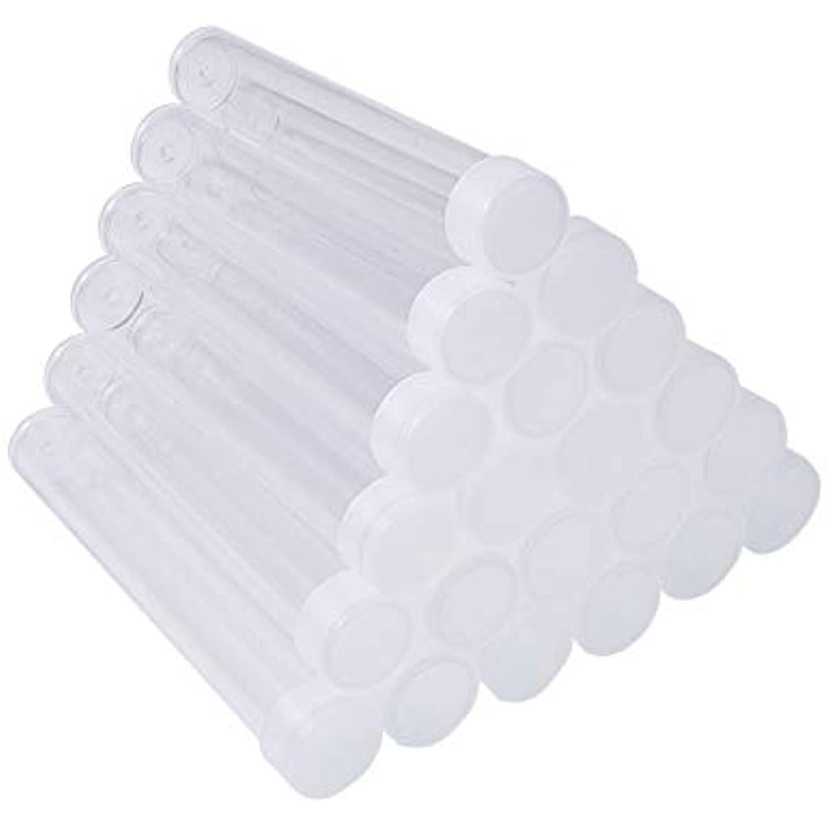 100pcs Clear Plastic Tube Bead Containers Transparent Plastic Small