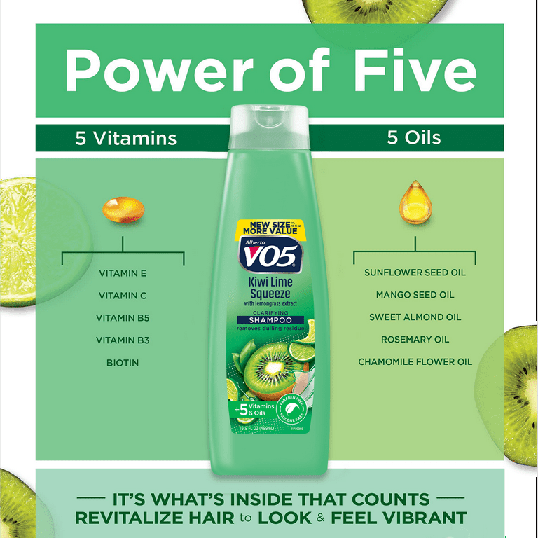 Alberto VO5 Kiwi Lime Squeeze Clarifying Shampoo with Alberto VO5 Kiwi Lime Squeeze Clarifying Shampoo with