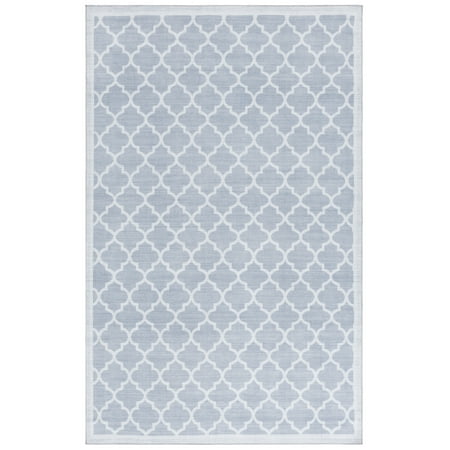 SAFAVIEH Arizona Shevon Trellis Polyester Area Rug, Gray/Ivory, 8' x 10'