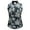 Black/White, variant on Monterey Club Women's Chalk Floral Print Contrast Sleeveless Golf Polo Shirt #2497