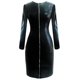 thumbnail image 1 of Mujeres Bodycon Pu vestidos de cuero de manga larga cremalleras elasticidad aspecto húmedo látex serpiente vestido Sexy fiesta club nocturno ClubwearXL, 1 of 1
