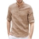 thumbnail image 3 of Ceisia Men's Shirt | Loose Stand Collar 3/4 Sleeve Shirt | Breathable Wrinkle-resistant (Solid Colors) Gift, 3 of 5
