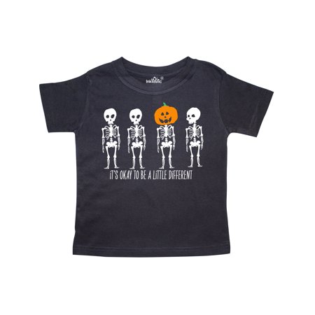 

Inktastic It s Okay to be a Little Different Skeletons and Pumpkin Gift Toddler Boy or Toddler Girl T-Shirt