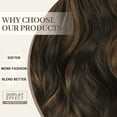 thumbnail image 6 of Invisible Wire Hair Extensions with Transparent Headband Adjustable Size 4 Secure Clips Long Wavy Highlight Hairpiece 20 Inch Balayage Dark Brown to Chestnut for Women, 6 of 8