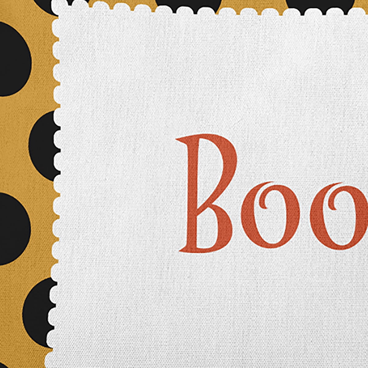 16" x 16" Simply Daisy Halloween Boo Dots Polyester Accent Pillow, Golden Mustard Qty 1