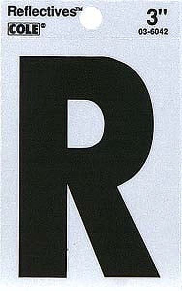 Hillman 840832 Letter 3" Reflective Black Vinyl Self-Adhesive R