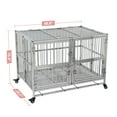 thumbnail image 2 of Towallmark Silver Large Dog Cage with Wheels, Lock, and Removable Tray, 2 of 8