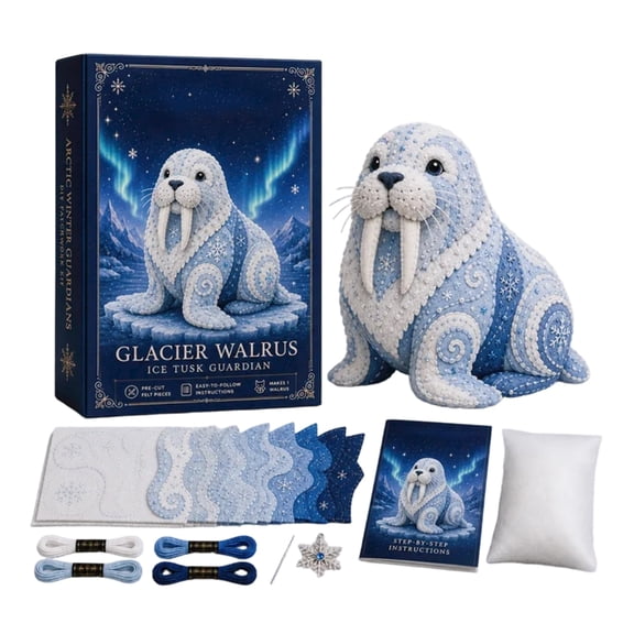 DIY Patchwork Kit, Felt Animal Sewing Kit for Beginners, Mythical Creature Sewing Kit with Pre-Cut Materials, Handmade Felt Craft Kit for Home Decor & Creative Gift (E)