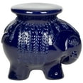thumbnail image 3 of Safavieh Elephant Ceramic Indoor/Outdoor Garden Patio Stool, Navy, 3 of 4
