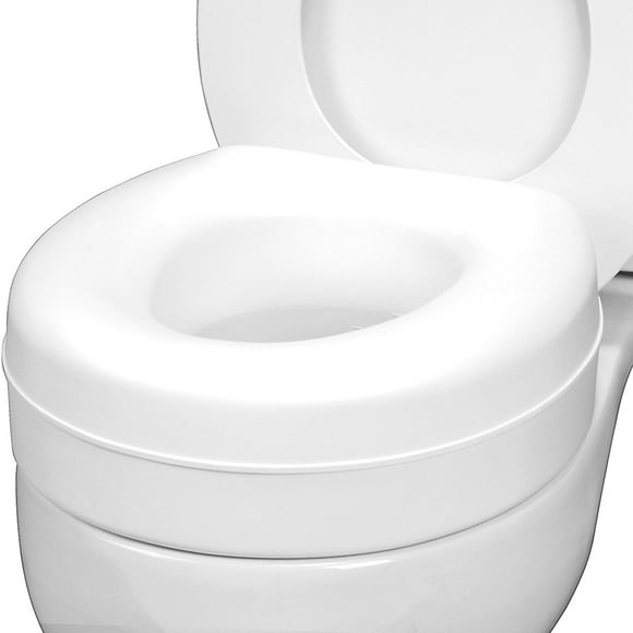 HealthSmart Portable Elevated Raised Toilet Seat Riser That Fits Most Standard Seats, 15”L x 15”W x 5”H, Holds up to 300 Pounds, White