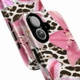 thumbnail image 2 of Pink Floral Leopard Print Phone Case, Cute Flower and Animal Pattern Cover for iPhone 17 16 15 14 13 12 11 Pro Max Plus Mini Protective Case, 2 of 6