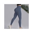 thumbnail image 4 of Women Yoga Sports Ribbed Seamless Leggings High Waisted Workout Gym Yoga Pants Quick-Drying Dark Grey XL, 4 of 5
