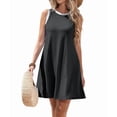 thumbnail image 3 of Summer Dresses for Women Vacation Casual Beach Sundress Sleeveless Tank Crewneck Shift Swing Dress Black XXL, 3 of 10