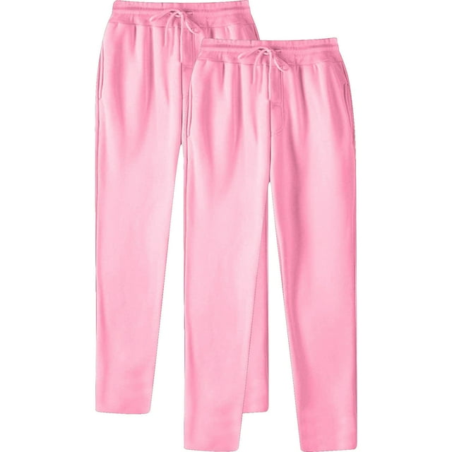 Pantalon Hip Hop Homme Décontracté Couleur Unie avec Poignets de Sport et Lacets 2 Pcs