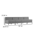 thumbnail image 4 of Flash Furniture HERCULES Imagination Series 4 Piece Gray LeatherSoft Waiting Room Lounge Set with Ganging Clips - Reception Bench with Ganging Clips, 4 of 9