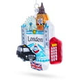 thumbnail image 2 of London Landmarks with Big Ben and Taxi Glass Christmas Ornament, 2 of 4