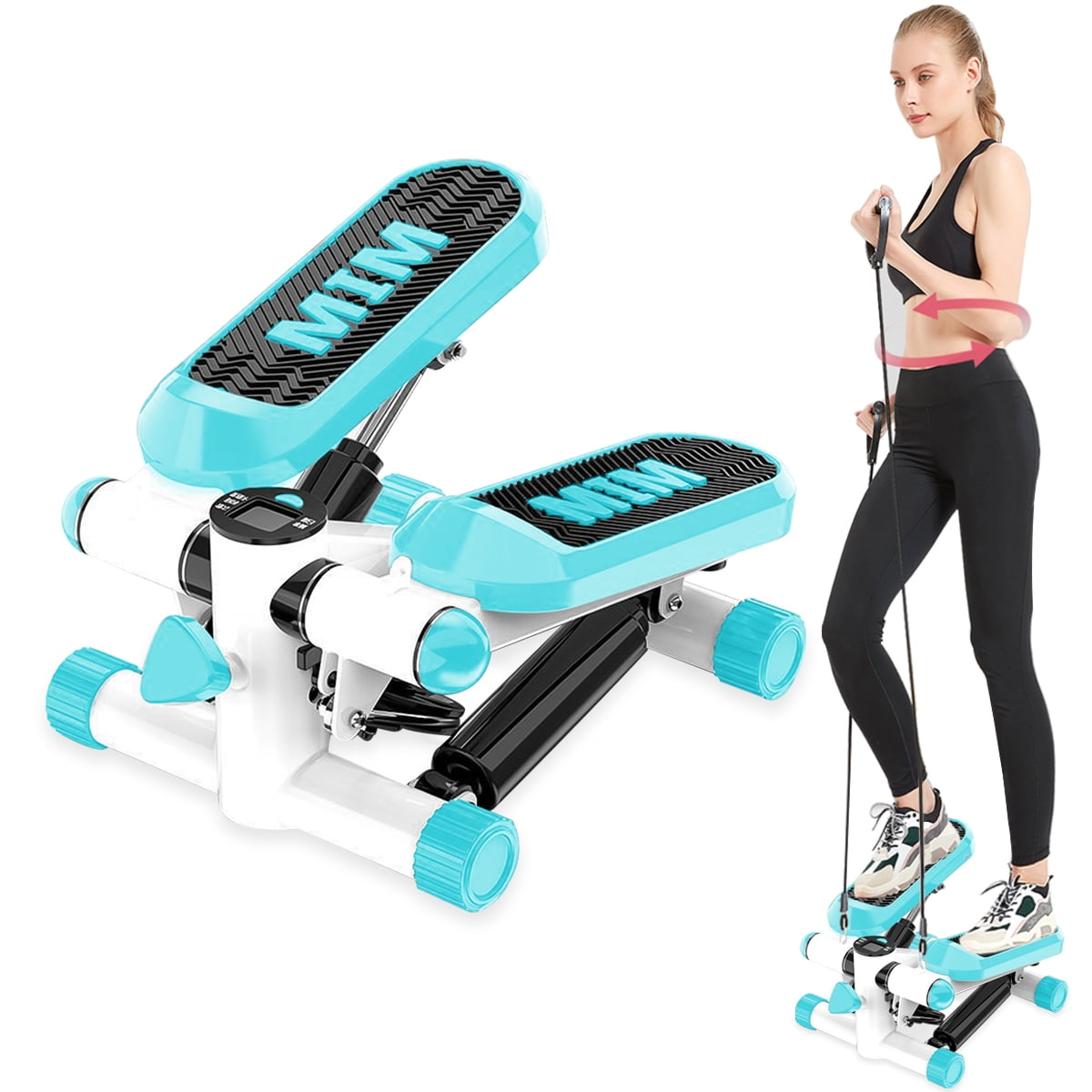 Step Fitness Machines Household Mute Armrest Multi-Function Exercise Sports Stepper Trainer Machine Resistance Bands LCD Monitor Air Climber【Ship from USA】