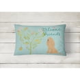 thumbnail image 2 of Carolines Treasures BB7619PW1216 Welcome Friends Buff Cocker Spaniel Canvas Fabric Decorative Pillow  12H x16W, 2 of 3
