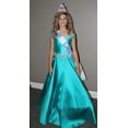 thumbnail image 5 of ETHAN Girls Satin Off The Shoulder for Pageant Dresses Long Princess Birthday Formal Party Ball Gowns with Pockets Blue Size 14, 5 of 7