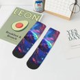 thumbnail image 7 of Rateoe Starry Sky Turtle Pattern Quarter Crew Socks,Toe Seamed Ankle Socks,Cotton Cushioned Breathable Athletic Crew Sports Socks, 7 of 7