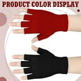 thumbnail image 5 of 4 Pairs Winter Half Finger Gloves Knitted Fingerless Mittens Warm Stretchy Gloves for Men and Women, 5 of 6