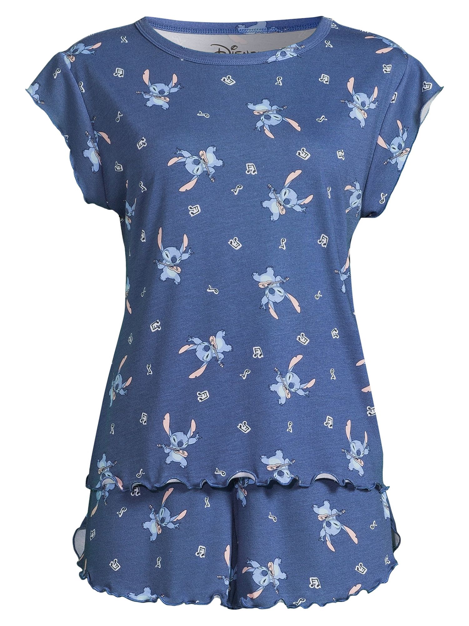 Disney Women's Stitch Top and Shorts Pajama Set, 3-Piece