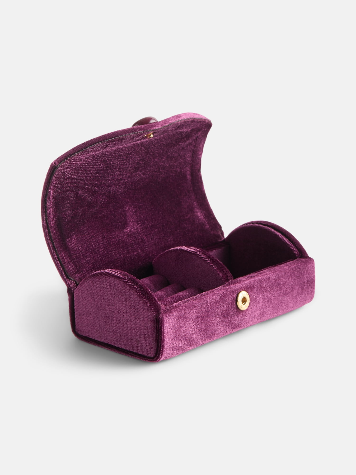 Scenario Women's Curved Faux Velvet Jewelry Organizer, Purple