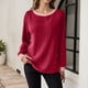 thumbnail image 1 of MHFRRA Camisetas Casuales para Mujer, Corte Holgado, Manga Larga, Cuello Redondo, Jersey Elegante y Cómodo, Ropa Informal para Uso Diario. Rojo, 1 of 5