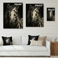 thumbnail image 4 of Designart "Black Horse White Serenity I" Animals Print on Natural Pine Wood, 4 of 5