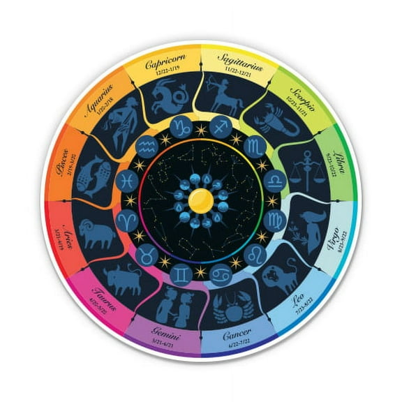 Zodiac Astrology - 3" Vinyl Sticker - For Car Laptop Water Bottle Phone - Waterproof Decal